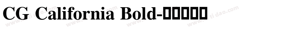 CG California Bold字体转换